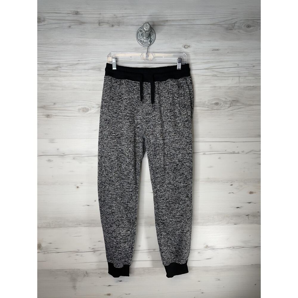 Southpole Jogger Pants Womens M Black Gray Fleece Lined‎ Drawstring Sweatpants